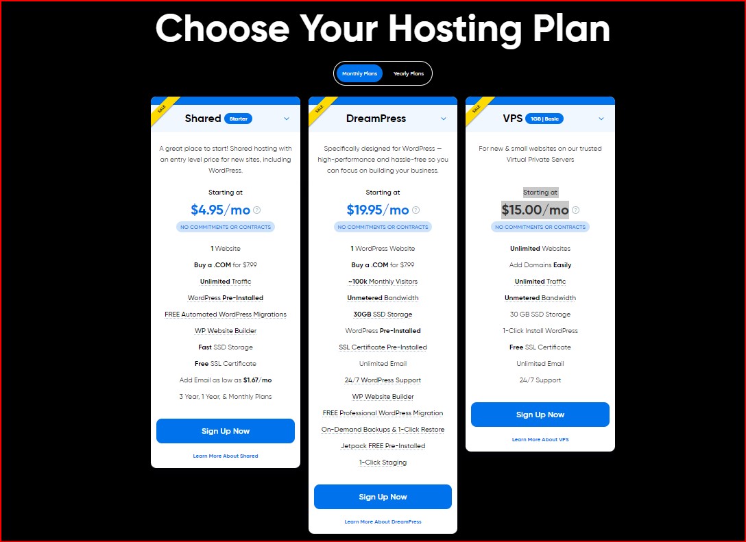 DreamHost Pricing 
